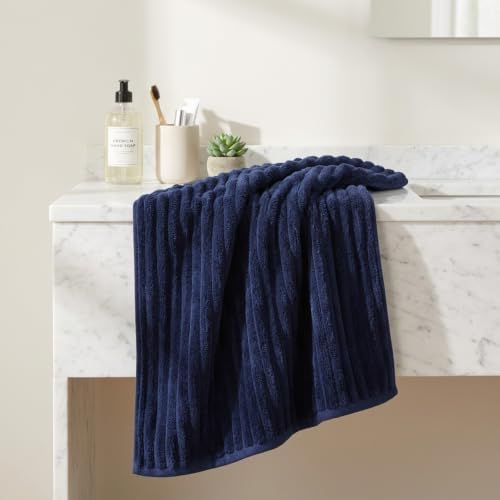 3 Pack Bath Towel Set, 40"x80" Oversized Bath Sheet,Navy Blue