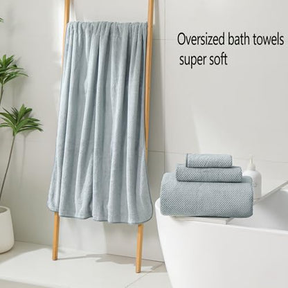 YTYC 39x78 Bath Sheets Set,Towels for Bathroom,Grey,6-Pieces