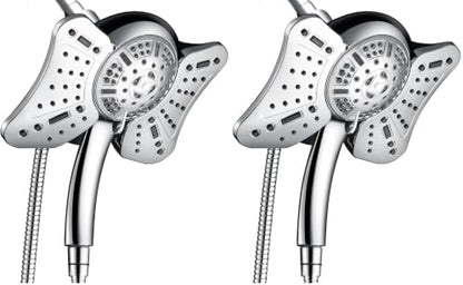 GRICH 2.5GPM Shower Head with Handheld Spray Combo: 2 in 1 Rainfall Shower Heads high pressure & Handheld Shower Head, 9 Spray Modes/Settings Detachable Shower Head with 60 Inch Hose (Pack of 2)