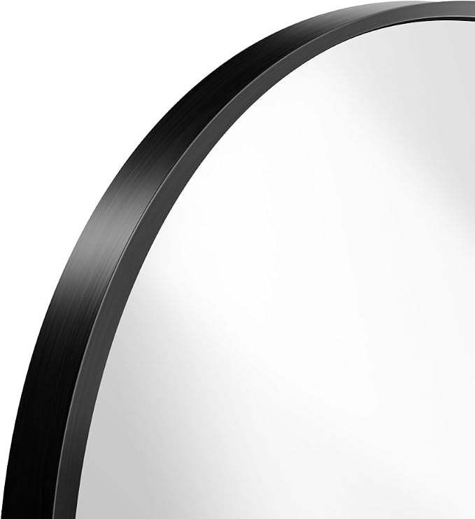 BONEWEI Arched Wall Mirror,55x40 inch Black Arched Mirror Bathroom,Large Vanity Mirror for Over Sink Metal Frame,Tempered Glass Arch Mirrors for Bedroom,Entryway,Living Room,Home Decor Shatter-Proof