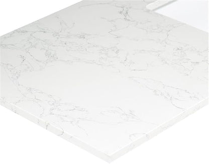 Ceres 37" Engineered Stone Vanity Top in Grain White with Single White Sink