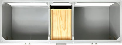 ARIEL Hamlet 60-inch Bathroom Vanity Base Cabinet,Solid Wood, 4 Soft Closing Doors, 3 Dovetail Drawers, Brushed Nickel, Grey