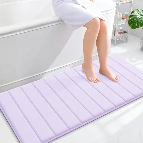OLANLY Memory Foam Long Bathroom Rugs Runner 47x24, Super Soft Absorbent