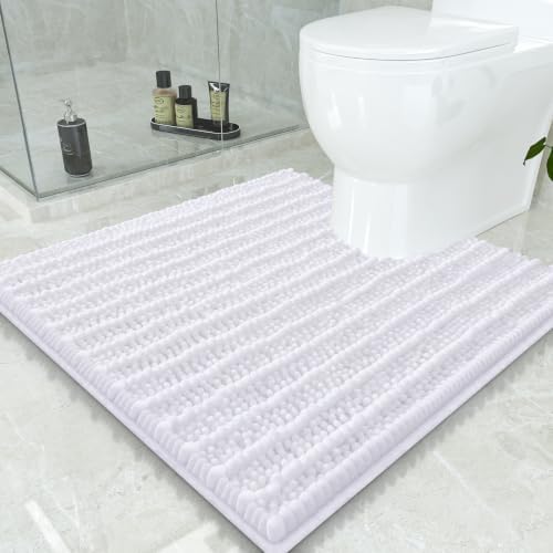 Smiry Bathroom Toilet Rugs U Shaped 24x24, Chenille Bath mats for Toilet
