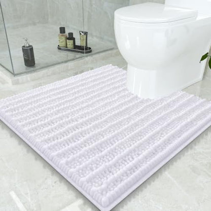 Smiry Bathroom Toilet Rugs U Shaped 24x24, Chenille Bath mats for Toilet