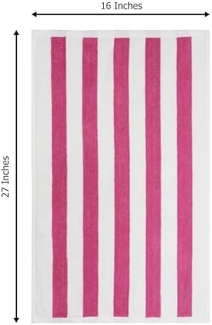 ORIGINAL KIDS Hand Towels - 100% Cotton Set of 6 Cabana Stripe Soft Towels