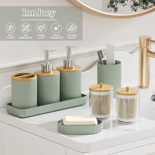 10PC Bathroom Accessories Set - Sage Green Bathroom Decor Sets