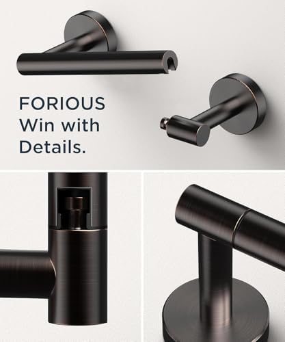 FORIOUS Toilet Paper Holder and Towel Ring Set, Bathroom Accessories Set