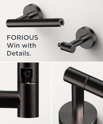 FORIOUS Toilet Paper Holder and Towel Ring Set, Bathroom Accessories Set