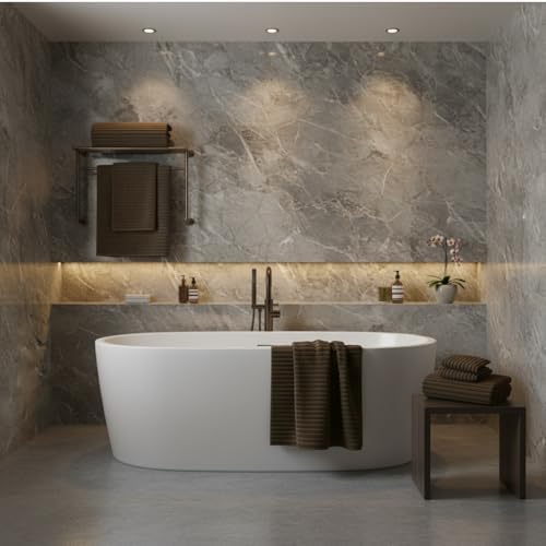 6 Piece Bath Towel Set, 40"x80" Oversized Bath Sheets, Brown