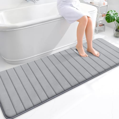 OLANLY Memory Foam Long Bathroom Rugs Runner 70x24, Super Soft Absorbent
