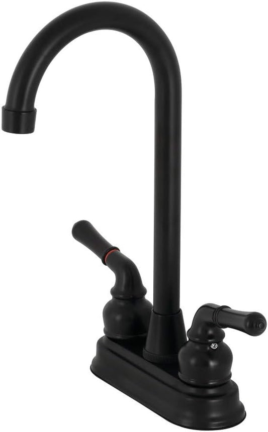 Kingston Brass KB490 Magellan Two-Handle 2-Hole Deck Mount Bar Faucet in Matte Black