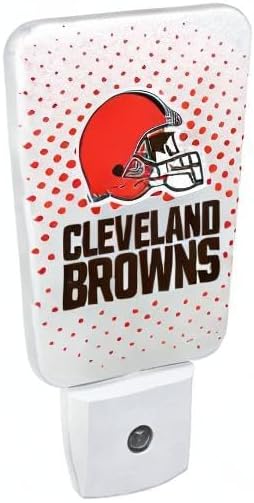Party Animal NFL Team LED Night Light, Cleveland Browns | Energy-efficient LED light with auto-sensor & 3 light settings; Slim 5-inch design fits standard outlets for indoor use