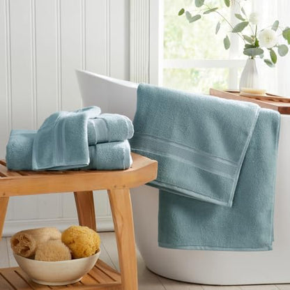 Luxury Bamboo Rayon Oversized Bath Towel Set | 2-Pack | Ultra Soft | Aegean