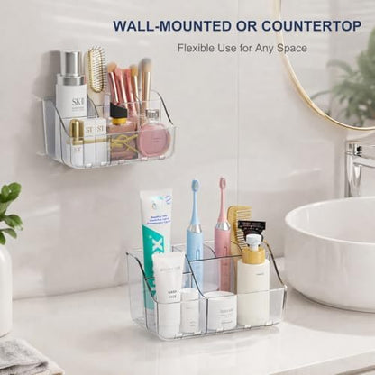 Sotfamily Clear Kids Toothbrush Holders for Bathrooms, 1 Pack(No-Drill)