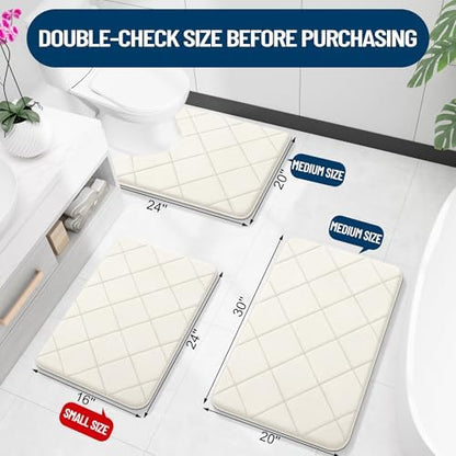 OLANLY Memory Foam Bath Mat 30x20, Ultra Soft and Absorbent Bathroom Rugs