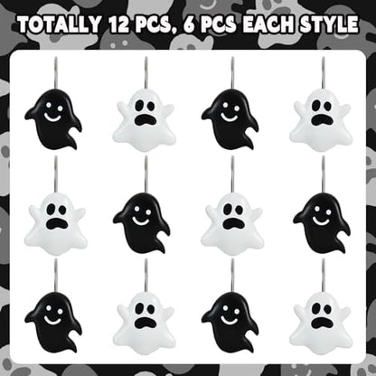 12 Pieces Halloween Shower Curtain Hooks for Bathroom