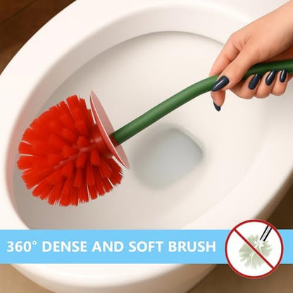 Deep & Sturdy Toilet Bowl Brush with Holder - Tomato Bowl Brush - Durable Scrubbing - Toilet Cleaners - Household Essentials - Bathroom Cleaner - Cleaning Supplies - Household Supplies