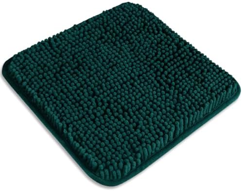 Small Bathroom Rug 12"x12" – Washable and Absorbent Mini Bath Mat, Non Slip, Thick Soft Chenille Bath Rugs for Bathroom, Shower, Locker Rug(Dark Teal)