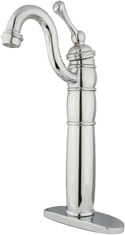 Kingston Brass KB1421BL Heritage Vessel Sink Faucet with Optional Cover Plate, 6-1/8-Inch, Polished Chrome
