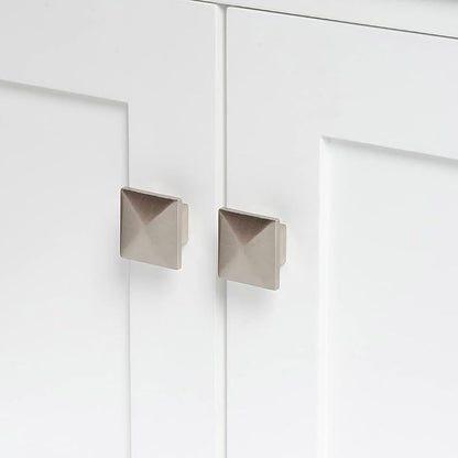 ARIEL Cambridge 54-inch Bathroom Vanity Base Cabinet,Solid Wood, 2 Soft Closing Doors, 9 Dovetail Drawers, White