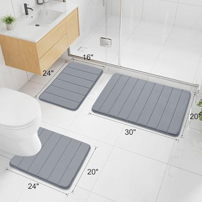 Buganda Memory Foam Bath Mat 59 x 20, Ultra Soft Absorbent Bathroom Rugs