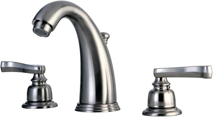 Kingston Brass KB988FL Royale Widespread Lavatory Faucet with Brass Pop-Up, Brushed Nickel,8-Inch Adjustable Center