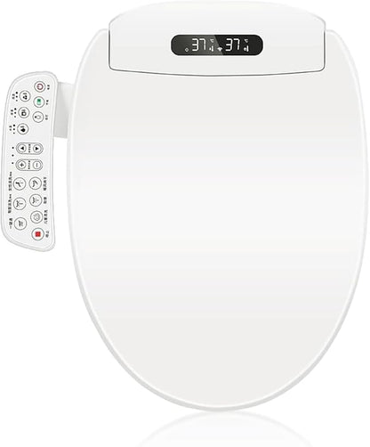 Electric Bidet Toilet Seat, Filtered & Unlimited Warm Water, 8 Modes Spa Wash, Warm Air Dryer, Heated Seat, Self-Clean Stainless Steel Nozzle, HD Night Light. 10-year warranty. (TB-26E, Elongated)