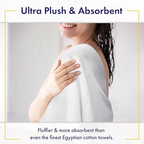 Alusa Home 100% Organic Luxury Bath Sheets - GOTS Certified - Extra Large 35x70 Inches (Pack of 2) Zero-Twist, Long-Staple Cotton Bath Sheet Set (White)
