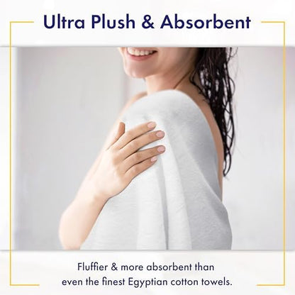 Alusa Home 100% Organic Luxury Bath Sheets - GOTS Certified - Extra Large 35x70 Inches (Pack of 2) Zero-Twist, Long-Staple Cotton Bath Sheet Set (White)