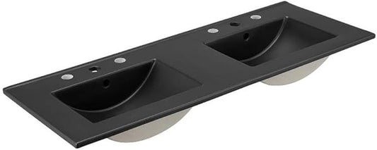 Modway EEI-5073-BLK Cayman 48" Double Basin Bathroom Sink, Black
