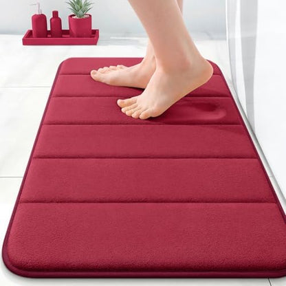 OLANLY Memory Foam Bath Mat 35x16, Super Soft and Absorbent Bathroom Rugs