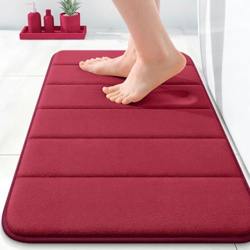 OLANLY Memory Foam Bath Mat 24x16, Super Soft and Absorbent Bathroom Rugs