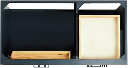 ARIEL Hepburn 42-inch Bathroom Vanity Base Cabinet,Solid Wood, 2 Soft Closing Doors, 5 Dovetail Drawers, Midnight Blue