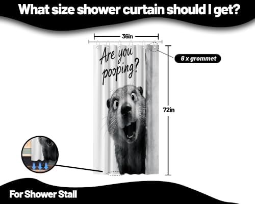 Small Stall Shower Curtain Rv are You Pooping Otter, 36 x 72 Inchs