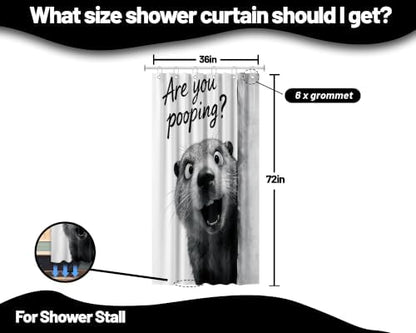 Small Stall Shower Curtain Rv are You Pooping Otter, 36 x 72 Inchs