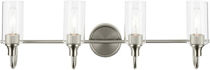 Kichler Kavi 31.5" 4-Light Vanity Light with Clear Glass in Chrome, Damp Rated, for Bathroom, Powder Room, Over a Mirror, (31.5" W x 10" H), 55212CH