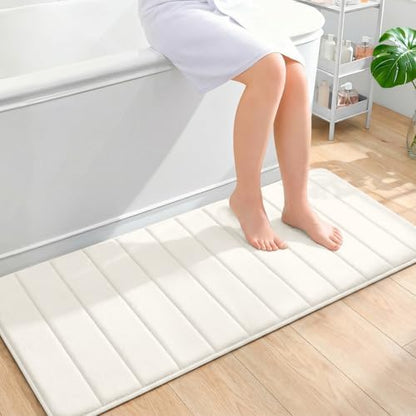 OLANLY Memory Foam Long Bathroom Rugs Runner 47x20, Super Soft Absorbent