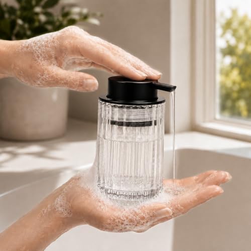 Amolliar Bathroom Accessories Set, Clear Glass Complete 4PCS Bathroom Sets
