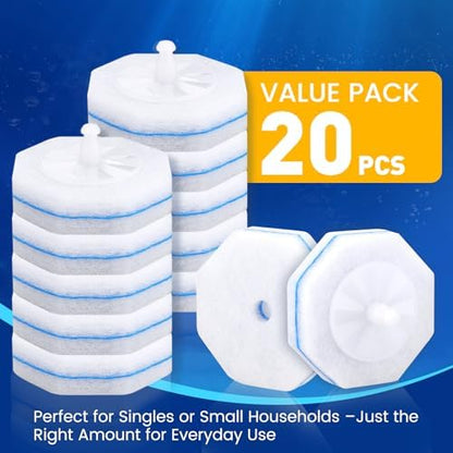 20 Pack Toilet Brush Refills, Disposable Toilet Cleaning Pads