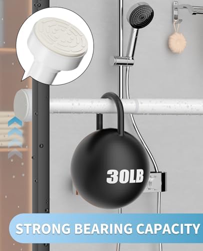 White Shower Curtain Rod 34-82 Inch(2.8-6.8ft) Adjustable Shower Rod