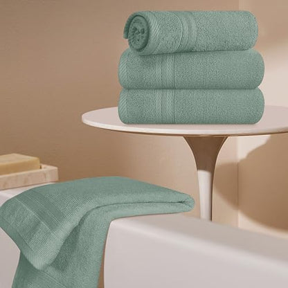 BOUTIQUO Ultra Soft 6-Piece Hand Towel Set 16x28-100% Ringspun Cotton - Durable & Highly Absorbent Hand Towels - Ideal for use in Bathroom, Kitchen, Gym, Spa & General Cleaning - Jade