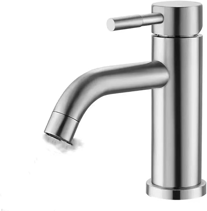Faucet Matte Black Bathroom Basin Faucet Deck Mounted Short Hot and Cold Water Mixer Tap Crane for Vessel Sink(Gold) Faucet