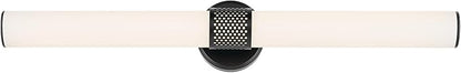 Kichler Sashi 32" LED Large Bath Bar with White Glass in Black, Modern, for Vanity, Fireplace, Buffet, Hallway, Vanity Mirror, (32" W x 5" H) 55193BKLED