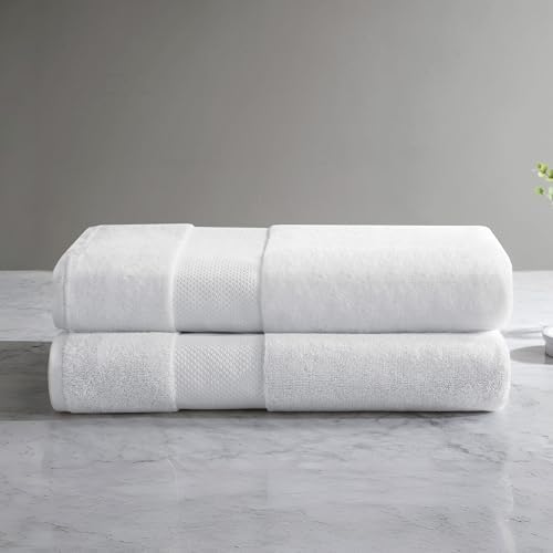 Madison Park Turkish 600 GSM Bath Sheet Set, 35 x 70 in - 2 Piece, White