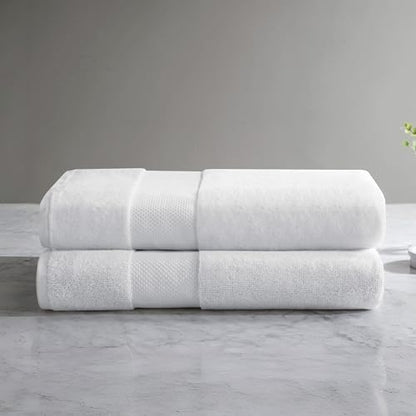 Madison Park Turkish 600 GSM Bath Sheet Set, 35 x 70 in - 2 Piece, White