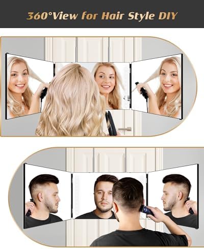 JUSRON 360 Viewing Angle Self Hair Cutting Mirror Shower Mirror