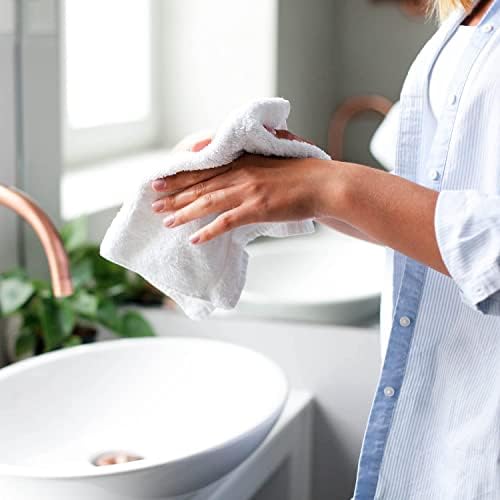 KAHAF COLLECTION 24 Pack Wash Cloths | Multicolour 100% Cotton Extra Absorbent Face Towels | Soft, Quick Dry Washcloths for Bathroom, Spa, Gym, Baby & Travel (24 Packs (12x12))
