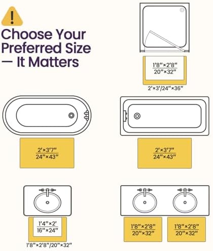 DEXI Chenille Bath Mat 24x16, Soft Absorbent Bathroom Rugs, Pink