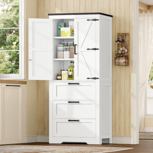 TEENFON Storage Cabinet with Doors & Adjustable Shelf